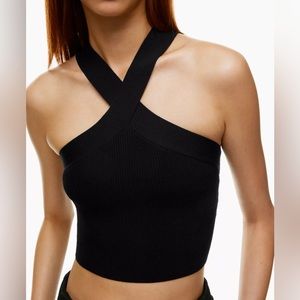 Aritzia knit criss cross cropped tank